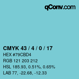 Color code: CMYK 43 / 4 / 0 / 17 | qconv.com