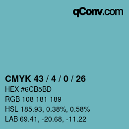 Color code: CMYK 43 / 4 / 0 / 26 | qconv.com
