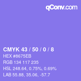 Color code: CMYK 43 / 50 / 0 / 8 | qconv.com