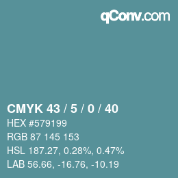 Color code: CMYK 43 / 5 / 0 / 40 | qconv.com