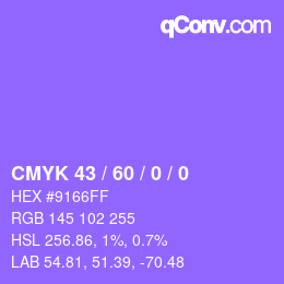 Color code: CMYK 43 / 60 / 0 / 0 | qconv.com