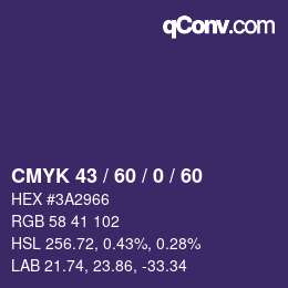颜色代码: CMYK 43 / 60 / 0 / 60 | qconv.com