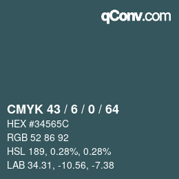 Color code: CMYK 43 / 6 / 0 / 64 | qconv.com