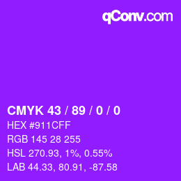 颜色代码: CMYK 43 / 89 / 0 / 0 | qconv.com