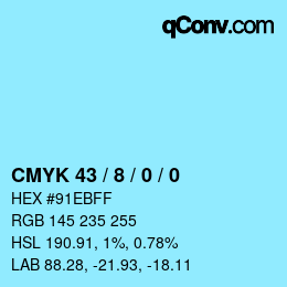 カラーコード: CMYK 43 / 8 / 0 / 0 | qconv.com