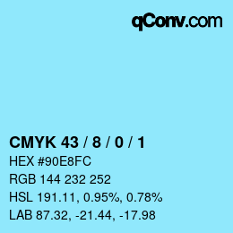 Color code: CMYK 43 / 8 / 0 / 1 | qconv.com