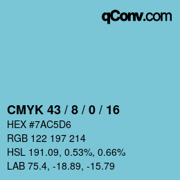 Farbcode: CMYK 43 / 8 / 0 / 16 | qconv.com