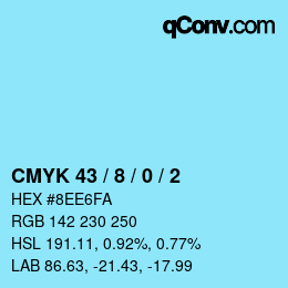 Color code: CMYK 43 / 8 / 0 / 2 | qconv.com