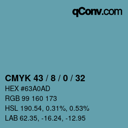 Farbcode: CMYK 43 / 8 / 0 / 32 | qconv.com