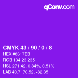Color code: CMYK 43 / 90 / 0 / 8 | qconv.com