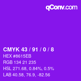 Color code: CMYK 43 / 91 / 0 / 8 | qconv.com