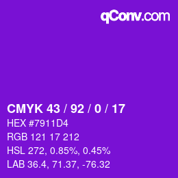 Color code: CMYK 43 / 92 / 0 / 17 | qconv.com