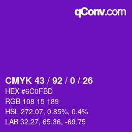 Color code: CMYK 43 / 92 / 0 / 26 | qconv.com