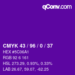 Código de color: CMYK 43 / 96 / 0 / 37 | qconv.com