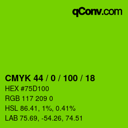 颜色代码: CMYK 44 / 0 / 100 / 18 | qconv.com