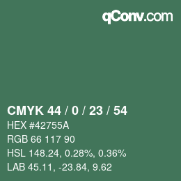 Código de color: CMYK 44 / 0 / 23 / 54 | qconv.com