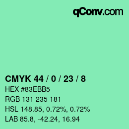 Color code: CMYK 44 / 0 / 23 / 8 | qconv.com