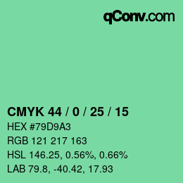 Color code: CMYK 44 / 0 / 25 / 15 | qconv.com