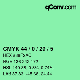 Código de color: CMYK 44 / 0 / 29 / 5 | qconv.com