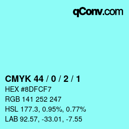 Color code: CMYK 44 / 0 / 2 / 1 | qconv.com