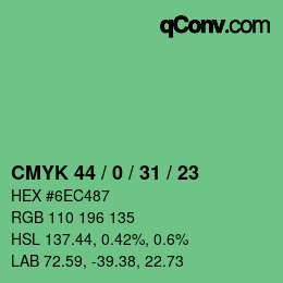Color code: CMYK 44 / 0 / 31 / 23 | qconv.com