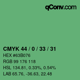 Color code: CMYK 44 / 0 / 33 / 31 | qconv.com