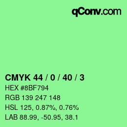 Color code: CMYK 44 / 0 / 40 / 3 | qconv.com