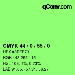 颜色代码: CMYK 44 / 0 / 55 / 0 | qconv.com