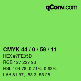 Color code: CMYK 44 / 0 / 59 / 11 | qconv.com