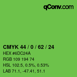 颜色代码: CMYK 44 / 0 / 62 / 24 | qconv.com
