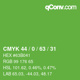 Color code: CMYK 44 / 0 / 63 / 31 | qconv.com