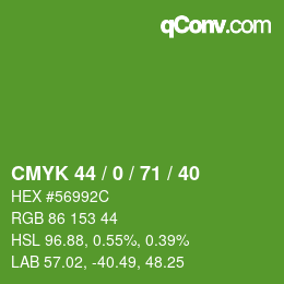 Color code: CMYK 44 / 0 / 71 / 40 | qconv.com