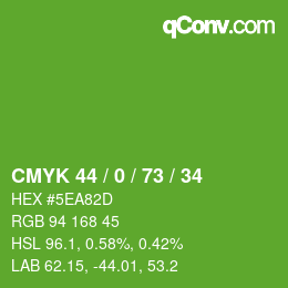 Color code: CMYK 44 / 0 / 73 / 34 | qconv.com