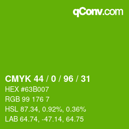 Color code: CMYK 44 / 0 / 96 / 31 | qconv.com