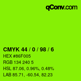 Color code: CMYK 44 / 0 / 98 / 6 | qconv.com