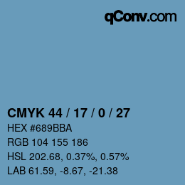 Color code: CMYK 44 / 17 / 0 / 27 | qconv.com