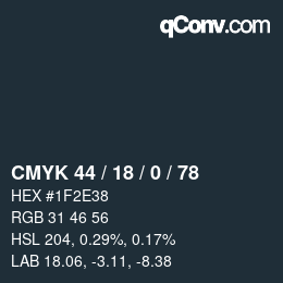 颜色代码: CMYK 44 / 18 / 0 / 78 | qconv.com