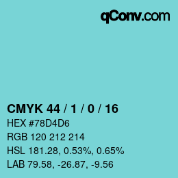 Color code: CMYK 44 / 1 / 0 / 16 | qconv.com