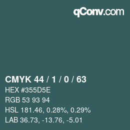 カラーコード: CMYK 44 / 1 / 0 / 63 | qconv.com