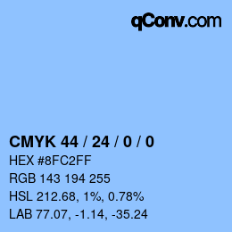カラーコード: CMYK 44 / 24 / 0 / 0 | qconv.com