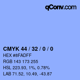 Color code: CMYK 44 / 32 / 0 / 0 | qconv.com