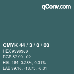 Color code: CMYK 44 / 3 / 0 / 60 | qconv.com