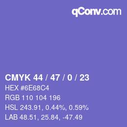 颜色代码: CMYK 44 / 47 / 0 / 23 | qconv.com