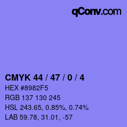 Color code: CMYK 44 / 47 / 0 / 4 | qconv.com