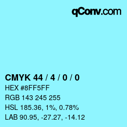 颜色代码: CMYK 44 / 4 / 0 / 0 | qconv.com