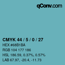 颜色代码: CMYK 44 / 5 / 0 / 27 | qconv.com
