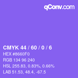 Color code: CMYK 44 / 60 / 0 / 6 | qconv.com