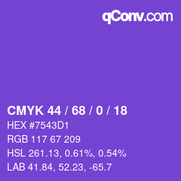 Color code: CMYK 44 / 68 / 0 / 18 | qconv.com