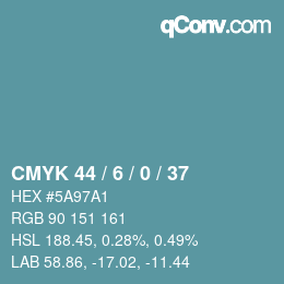 颜色代码: CMYK 44 / 6 / 0 / 37 | qconv.com