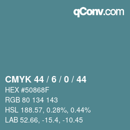 颜色代码: CMYK 44 / 6 / 0 / 44 | qconv.com